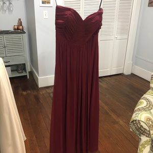 Red Strapless Bridesmaid Dress